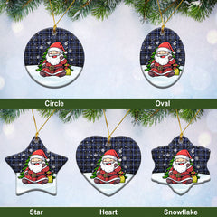 Clark Modern Tartan Christmas Ceramic Ornament - Scottish Santa Style