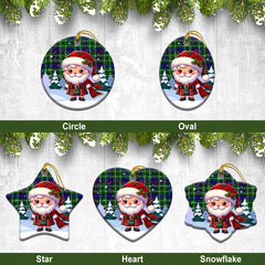 Duncan Modern Tartan Christmas Ceramic Ornament - Santa Claus In Kilt Style