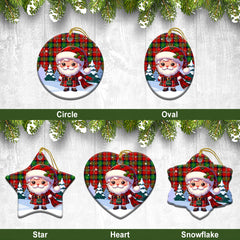 Fairlie Tartan Christmas Ceramic Ornament - Santa Claus In Kilt Style