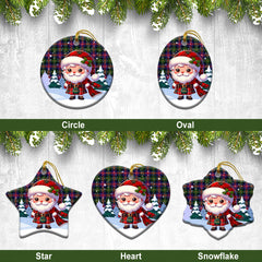 Logan Modern Tartan Christmas Ceramic Ornament - Santa Claus In Kilt Style