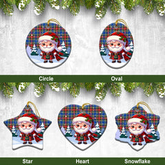 MacBeth Modern Tartan Christmas Ceramic Ornament - Santa Claus In Kilt Style