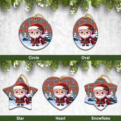 MacFarlane Ancient Tartan Christmas Ceramic Ornament - Santa Claus In Kilt Style