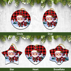 MacGregor Rob Roy Modern Tartan Christmas Ceramic Ornament - Santa Claus In Kilt Style