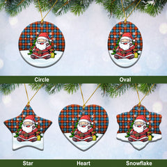 MacLachlan Ancient Tartan Christmas Ceramic Ornament - Scottish Santa Style