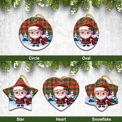 MacLachlan Hunting Modern Tartan Christmas Ceramic Ornament - Santa Claus In Kilt Style