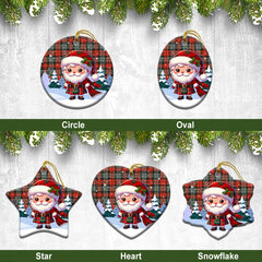 MacLachlan Weathered Tartan Christmas Ceramic Ornament - Santa Claus In Kilt Style