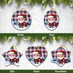 MacPherson Hunting Modern Tartan Christmas Ceramic Ornament - Santa Claus In Kilt Style