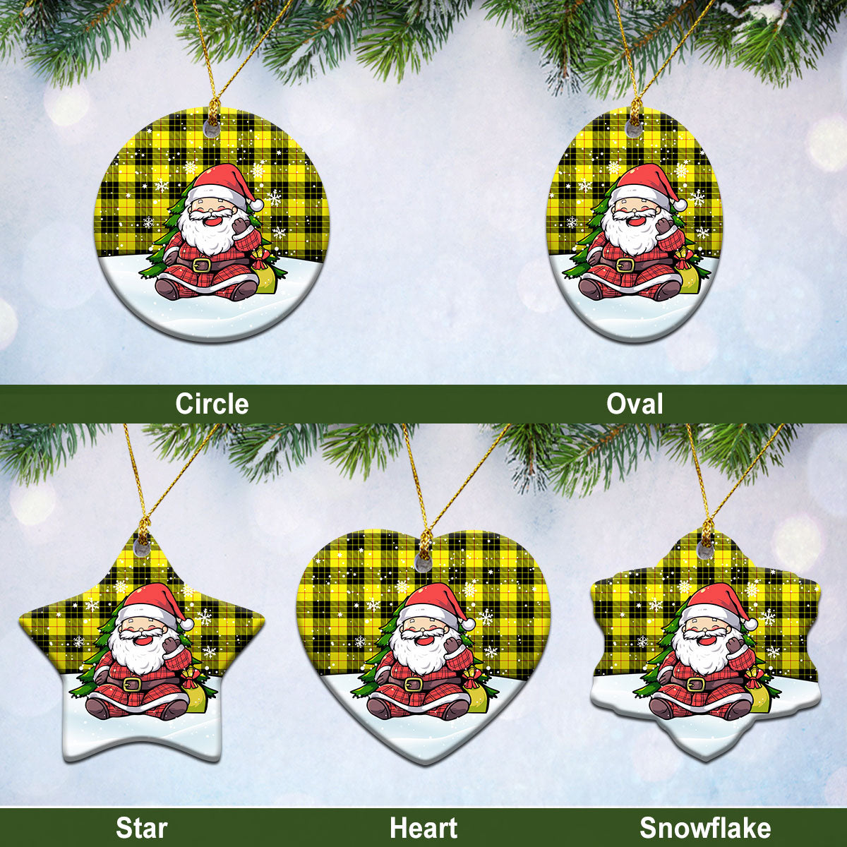 McLeod of Lewis Modern Tartan Christmas Ceramic Ornament - Scottish Santa Style