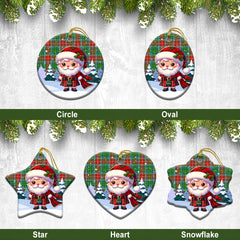 Muirhead Tartan Christmas Ceramic Ornament - Santa Claus In Kilt Style