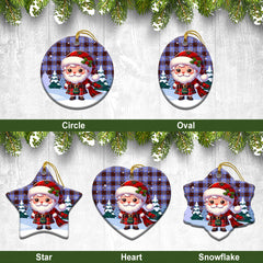 Rutherford Tartan Christmas Ceramic Ornament - Santa Claus In Kilt Style