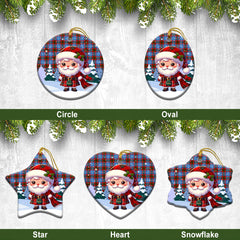 Spalding Tartan Christmas Ceramic Ornament - Santa Claus In Kilt Style