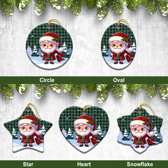 Swinton Tartan Christmas Ceramic Ornament - Santa Claus In Kilt Style