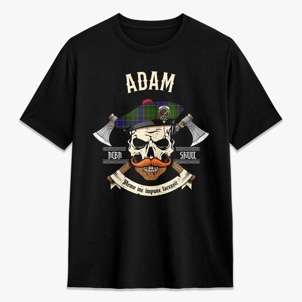 Adam Tartan Crest 2D T-shirt - Alba Skull Style