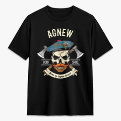 Agnew Ancient Tartan Crest 2D T-shirt - Alba Skull Style