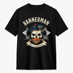 Bannerman Tartan Crest 2D T-shirt - Alba Skull Style