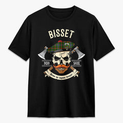 Bisset Tartan Crest 2D T-shirt - Alba Skull Style