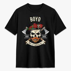 Boyd Modern Tartan Crest 2D T-shirt - Alba Skull Style