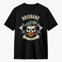 Brisbane Tartan Crest 2D T-shirt - Alba Skull Style