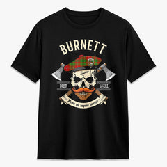 Burnett Ancient Tartan Crest 2D T-shirt - Alba Skull Style