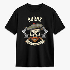 Burns Check Tartan Crest 2D T-shirt - Alba Skull Style