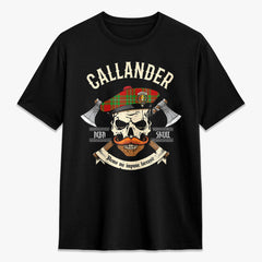 Callander Tartan Crest 2D T-shirt - Alba Skull Style