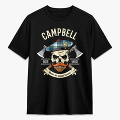 Campbell Dress Ancient Tartan Crest 2D T-shirt - Alba Skull Style