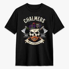 Chalmers Tartan Crest 2D T-shirt - Alba Skull Style