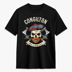 Congilton Tartan Crest 2D T-shirt - Alba Skull Style