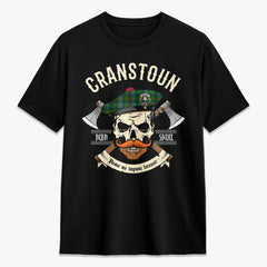 Cranstoun Tartan Crest 2D T-shirt - Alba Skull Style