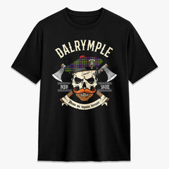 Dalrymple Tartan Crest 2D T-shirt - Alba Skull Style