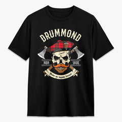 Drummond Modern Tartan Crest 2D T-shirt - Alba Skull Style