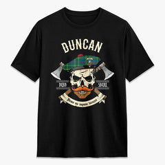 Duncan Ancient Tartan Crest 2D T-shirt - Alba Skull Style