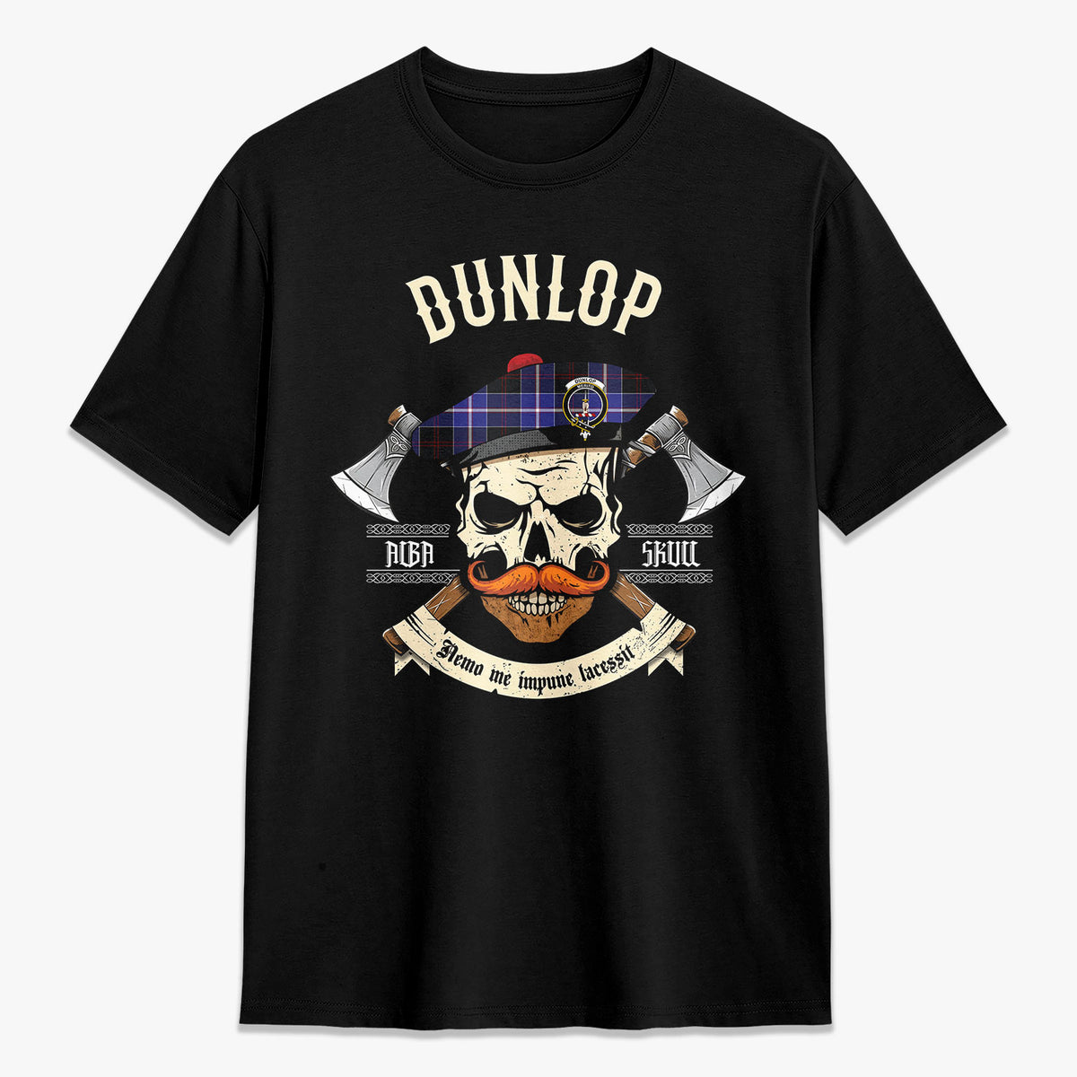 Dunlop Modern Tartan Crest 2D T-shirt - Alba Skull Style