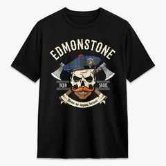 Edmonstone Tartan Crest 2D T-shirt - Alba Skull Style