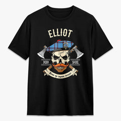 Elliot Ancient Tartan Crest 2D T-shirt - Alba Skull Style