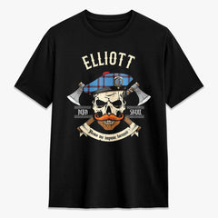 Elliott Ancient Tartan Crest 2D T-shirt - Alba Skull Style