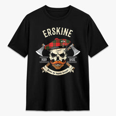 Erskine Modern Tartan Crest 2D T-shirt - Alba Skull Style