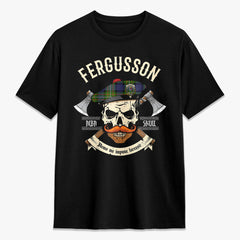 Fergusson Modern Tartan Crest 2D T-shirt - Alba Skull Style