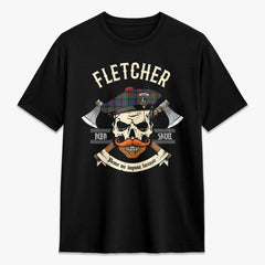 Fletcher of Dunans Tartan Crest 2D T-shirt - Alba Skull Style