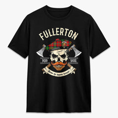 Fullerton Tartan Crest 2D T-shirt - Alba Skull Style