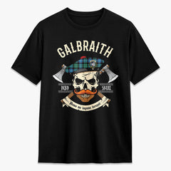 Galbraith Ancient Tartan Crest 2D T-shirt - Alba Skull Style