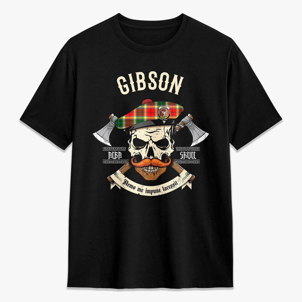 Gibson Tartan Crest 2D T-shirt - Alba Skull Style