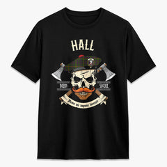 Hall Tartan Crest 2D T-shirt - Alba Skull Style