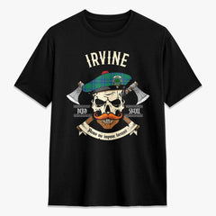 Irvine Ancient Tartan Crest 2D T-shirt - Alba Skull Style