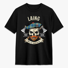 Laing Tartan Crest 2D T-shirt - Alba Skull Style