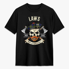 Laws Tartan Crest 2D T-shirt - Alba Skull Style