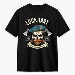 Lockhart Tartan Crest 2D T-shirt - Alba Skull Style