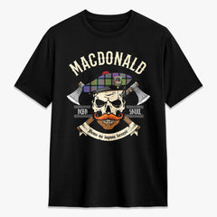 MacDonald Ancient Tartan Crest 2D T-shirt - Alba Skull Style