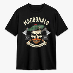 MacDonald Lord of the Isles Hunting Tartan Crest 2D T-shirt - Alba Skull Style