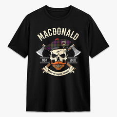 MacDonald Modern Tartan Crest 2D T-shirt - Alba Skull Style